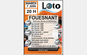 LOTO MARDI 7 JUIN 20H A BREHOULOU