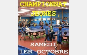 CHAMPIONNAT JEUNES JOURNEE 1 : 1ER OCTOBRE