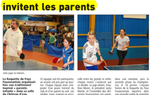 TOURNOI 1 PARENT/1 ENFANT