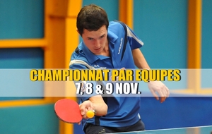 RÉSULTATS CHAMPIONNAT PAR EQUIPES J4 : 7,8 &amp; 9 NOV.