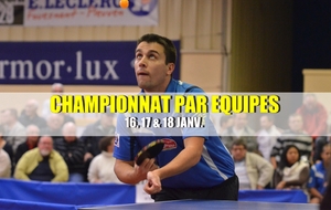 RÉSULTATS CHAMPIONNAT PAR EQUIPES J1 : 16, 17 &amp; 18 JANV.