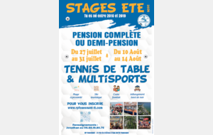 STAGES ETE 2026 : OUVERTURE DES INSCRIPTIONS