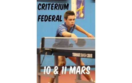 RÉSULTATS CRITÉRIUM FÉDÉRAL TOUR 4 : 10 &amp; 11 MARS