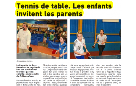 TOURNOI 1 PARENT/1 ENFANT